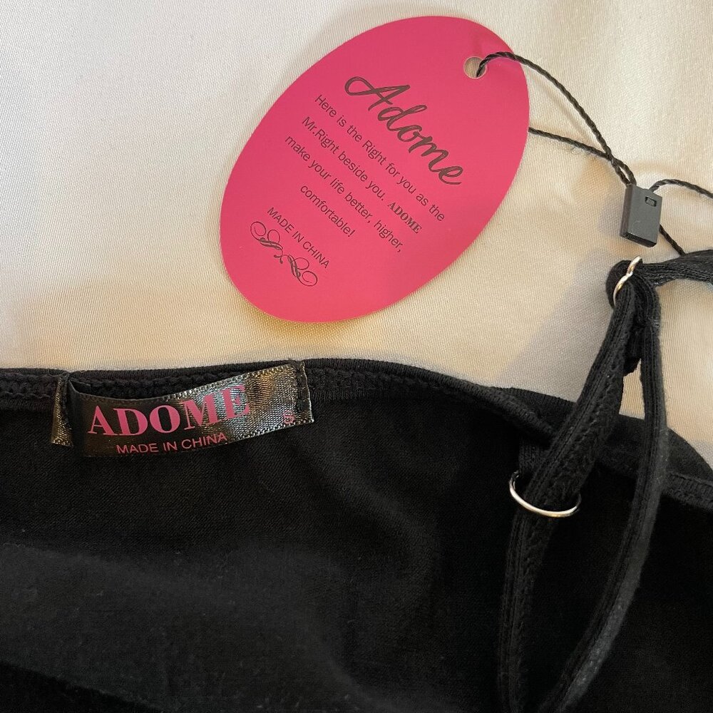 NWT Adome Mini Sexy Strappy Dress Black Sleeveless Spaghetti Straps Size S - Picture 8 of 9